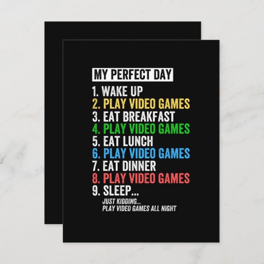 Save The Date Ma journée parfaite, réveillez-vous, jouer à des j (Devant / Derrière)