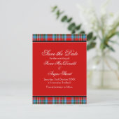 Save The Date MacBean Ancient Tartan Wedding Enregistrer la cart (Debout devant)