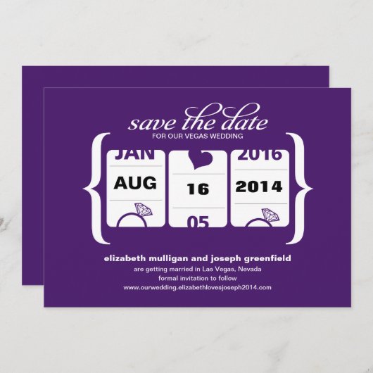 Save The Date Machine à Sous Enregistrer la Date - Mariage (Devant / Derrière)