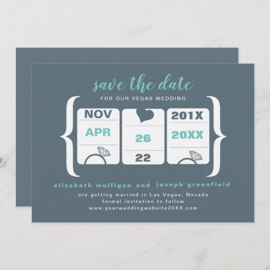 Save The Date Machine à sous Enregistrer la date - Mariage (Devant / Derrière)