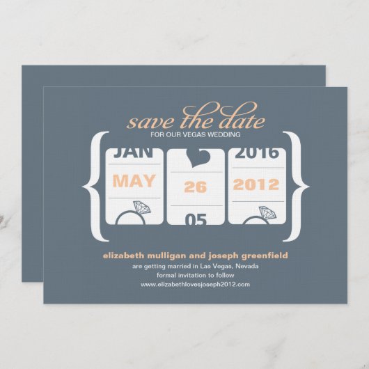 Save The Date Machine à sous Enregistrer la date - Mariage (Devant / Derrière)