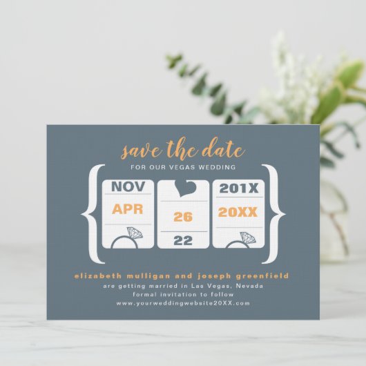 Save The Date Machine à sous Enregistrer la date - Mariage (Debout devant)
