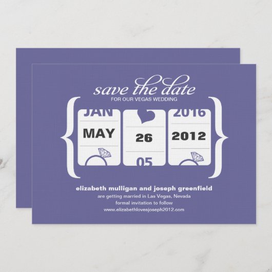 Save The Date Machine à sous Enregistrer la date - Mariage (Devant / Derrière)