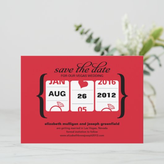 Save The Date Machine à sous Enregistrer la date - Mariage (Debout devant)