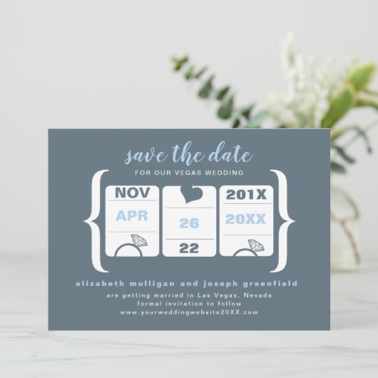 Save The Date Machine à sous Enregistrer la date - Mariage (Debout devant)
