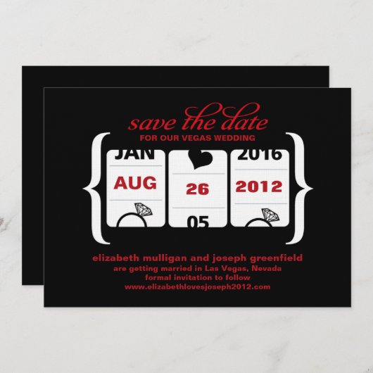 Save The Date Machine à Sous Enregistrer la Date - Mariage (Devant / Derrière)