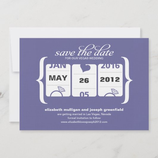 Save The Date Machine à Sous Enregistrez la Date - Mariage (Devant)