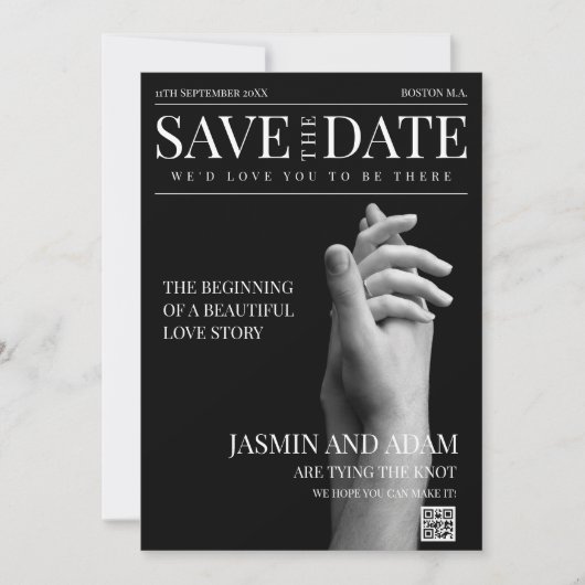Save The Date Magazine Black Dark Mode Journal Mariage photo (Devant)