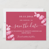 Save The Date Magenta eucalyptus mariage enregistrer la date (Devant)
