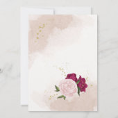 Save The Date magenta fleurs roses feuilles verts (Dos)