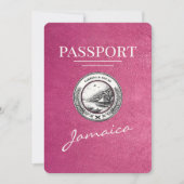 Save The Date Magenta Pink Jamaïque Passeport Enregistrer La Dat (Devant)