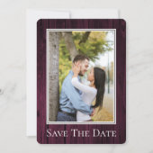 Save The Date Magenta Simple Rustique Photo Enregistrer La Date (Devant)