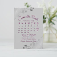 Magenta sur les boucles d'argent gris Calendrier M