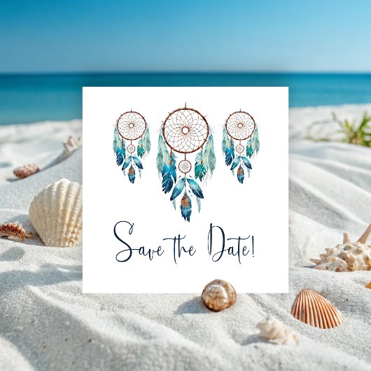 Save The Date Magic Aquamarine Dreamcatcher Baby shower