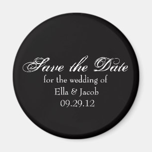 Save the Date Magnet Black Magneet