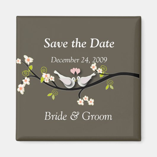 Save the Date Magnet, hou van vogels Magneet (Voorkant)