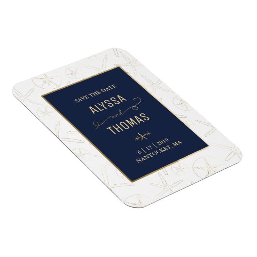 Save the Date Magnet - Strand Bruiloft, Zeester Magneet (Rechterzijde)