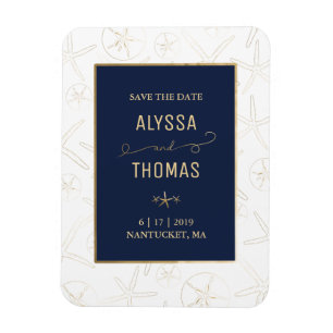 Save the Date Magnet - Strand Bruiloft, Zeester Magneet