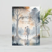 Save The Date Magnifique couple exquis Swing NY Park Mariage (Debout devant)