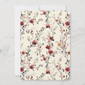 Save The Date Magnifique floral élégant rouge et rose  (Dos)