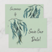 Save The Date Magnifique mariage botanique avec une branche de s (Devant / Derrière)