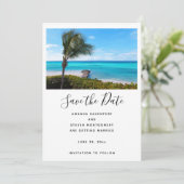 Save The Date Magnifique mariage tropical sous les palmiers dans (Debout devant)