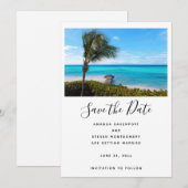 Save The Date Magnifique mariage tropical sous les palmiers dans (Devant / Derrière)