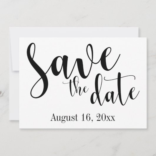 Save The Date Magnifique typographie de script, simple "Évitez l (Devant)