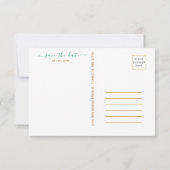 Save The Date Magnifique Vert Citron Botanique Mariage Bohème (Dos)