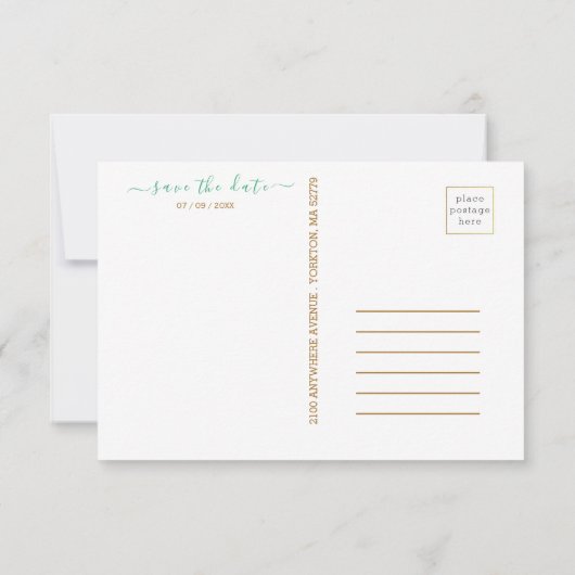 Save The Date Magnifique vert lime 💚 Botanique Mariage Bohème (Dos)