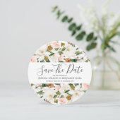 Save The Date Magnifiques Fleurs Aquarelles Roses et Blanches de (Debout devant)