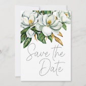 Save The Date Magnolia Blanc Floral Rustique (Devant)