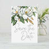 Save The Date Magnolia Blanc Floral Rustique (Debout devant)