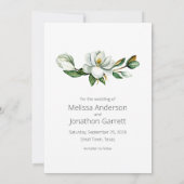 Save The Date Magnolia Blanc Floral Rustique (Dos)