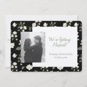 Save The Date Magnolia blanc sur noir Enregistrer la date avec p (Dos)