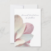 Save The Date Magnolia Élégant Mariage Rose et Blanc (Dos)