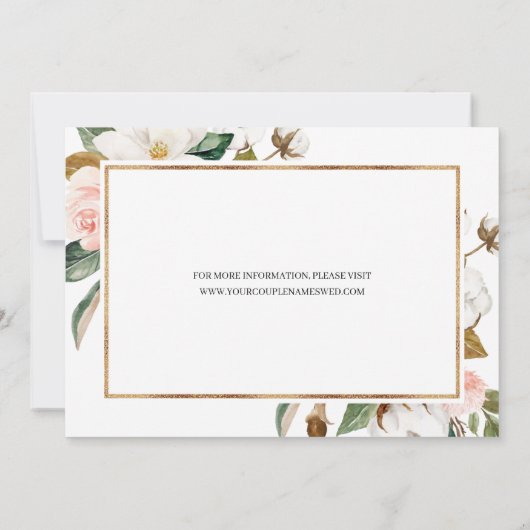 Save The Date Magnolia Floral Calligraphie Mariage Enregistrer l (Dos)