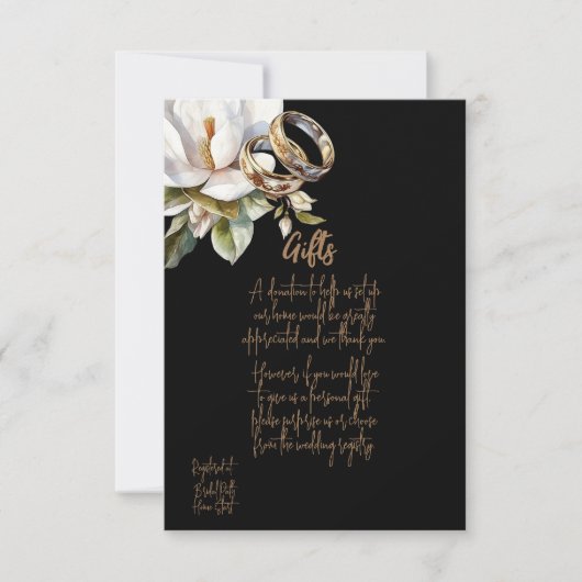 Save The Date Magnolia Mariage Rings Gold Black Wedding Cadeaux (Devant)