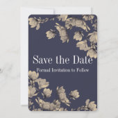 Save The Date Magnolias du Sud Photo et Mariage bleu de minuit (Dos)