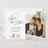 Save The Date Magnolias Roses Photo Enregistrer la Date (Devant)