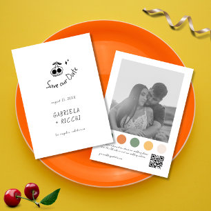 Save The Date Main de Whimsical Tiré Cerisier Couleur de l'ensem