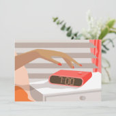 Save The Date Main des femmes poussant le bouton snooze du révei (Debout devant)