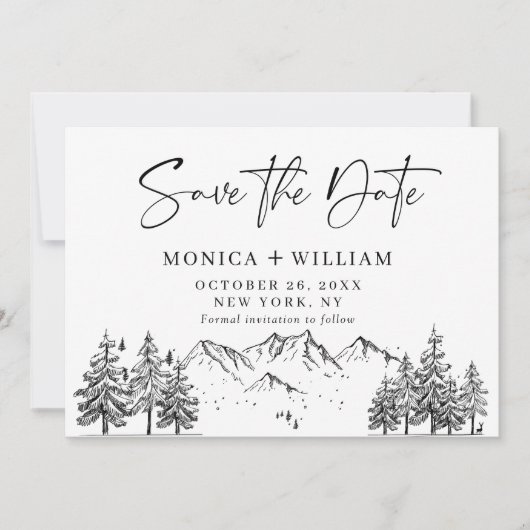 Save The Date Main Dratains Forest Mariage Photo Save The (Devant)