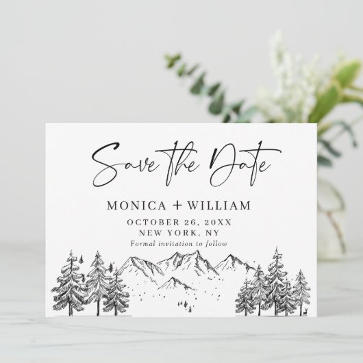 Save The Date Main Dratains Forest Mariage Photo Save The (Debout devant)
