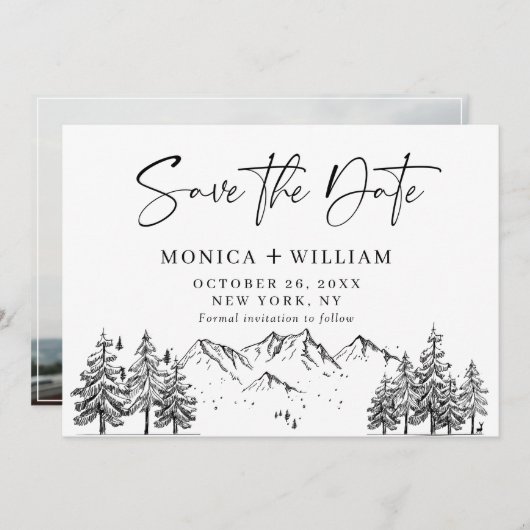 Save The Date Main Dratains Forest Mariage Photo Save The (Devant / Derrière)