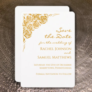Save The Date Main Drawn Rose Modern Enregistrer le Mariage de d