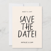 Save The Date Main moderne tiré romantique Rétro Mariage unique (Devant)