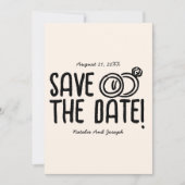 Save The Date Main Noir Rétro Tirée Mariage unique (Devant)
