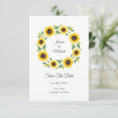 Save The Date Main Painted Watercolor Sunflower (Debout devant)