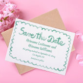 Save The Date Main Whimsical amusante Tirée Olive Vert Blanc